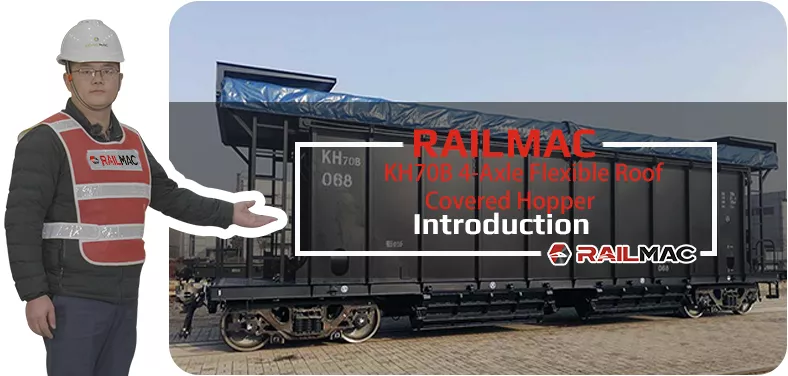 RailMac KH70B 4-Axle Flexible Roof Covered Hopper Video
